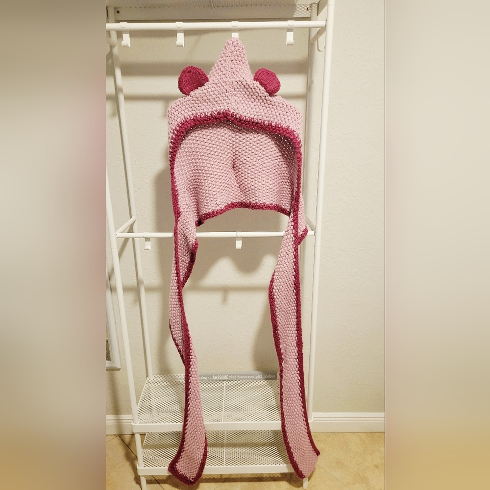 Teddy Bear Hood Scarf Crochet